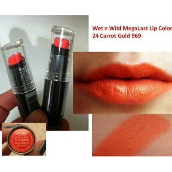 WET N‎ WILD MEGALAST LIPSTICK. #969 24 Carrot Gold. LOT OF 2 - Picture 3 of 3
